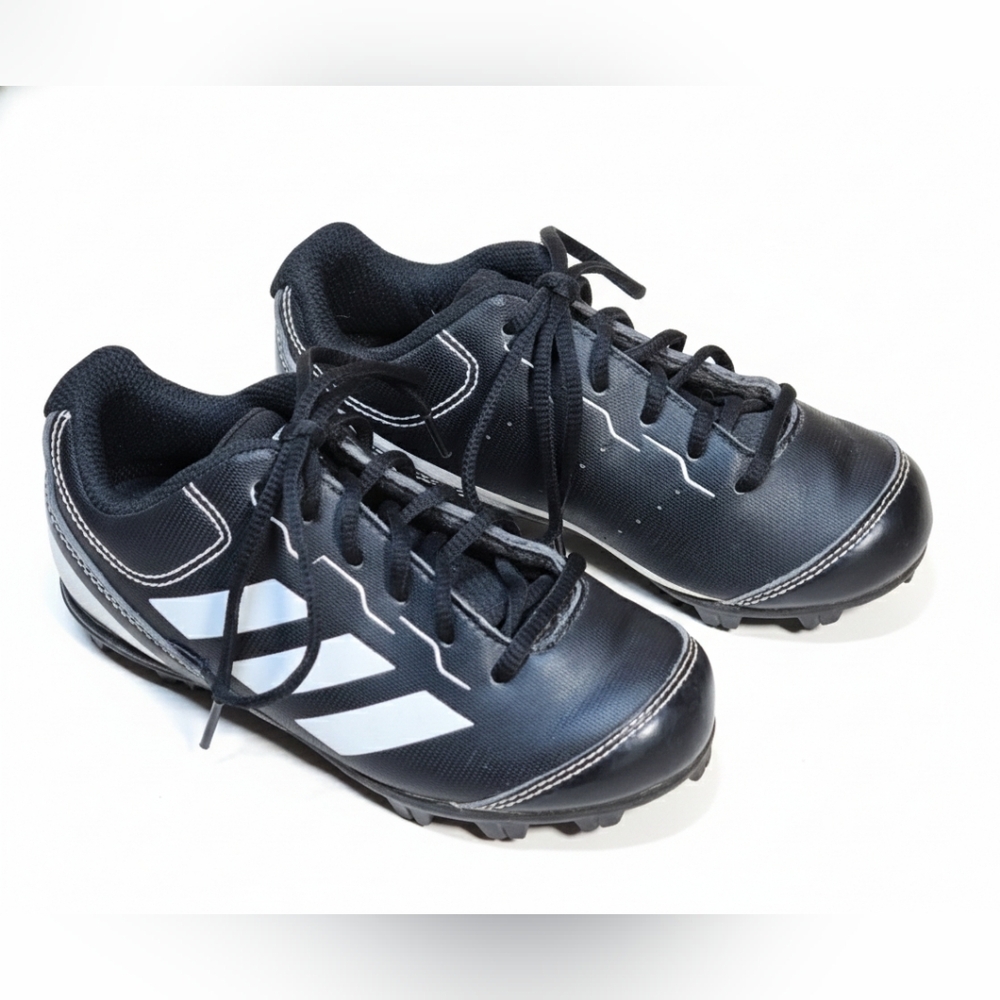 Adidas - Rundown - kids black and white baseball cleats Sz 11